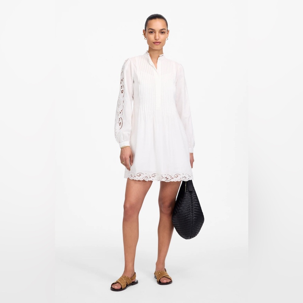 NWT madewell Pintucked Eyelet Mini Dress